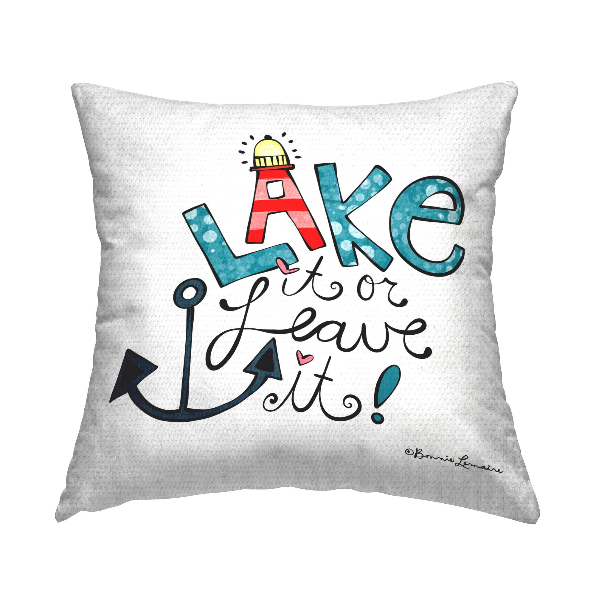 Stupell Industries 18" x 18" Lake or Leave It Outdoor Print Throw Pillow